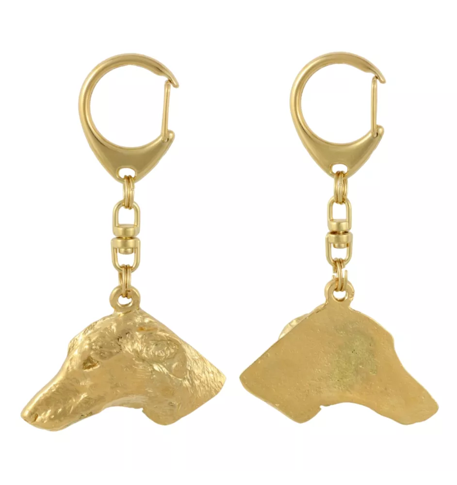 Azawakh - Vergoldeter Schlüsselanhänger mit Hund, Handtaschenschmuck, Luxus-Accessoire der Marke Art-Dog