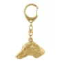 Azawakh, Tuareg Sloughi - Gilded key ring with dog in gift box, handbag decoration, luxury accessory by Art-Dog brand