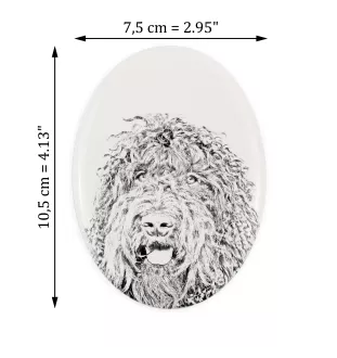 Barbet - une plaque commémorative avec une photo de chien, une plaque funéraire avec une impression, une plaque ovale personnalisée de la marque Art-Dog