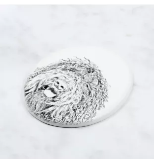 Barbet, Französischer Wasserhund - Gedenktafel mit einem Foto eines Hundes, Grabplatte mit Druck, personalisierte ovale Platte der Marke Art-Dog