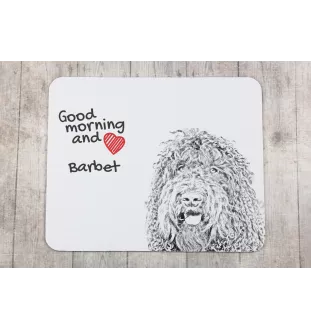 Barbet, Französischer Wasserhund - Mauspad mit Druck, personalisiertes Mauspad mit Hund, einzigartiges Gadget für Büroangestellte von Art-Dog.