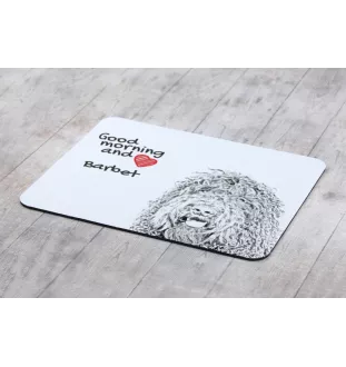 Barbet, Französischer Wasserhund - Mauspad mit Druck, personalisiertes Mauspad mit Hund, einzigartiges Gadget für Büroangestellte von Art-Dog.