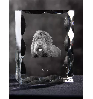 Barbet - cristal avec photo de chien, statuette en verre avec photo, cadre exceptionnel avec photo de la marque Art-Dog