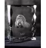 Barbet, Französischer Wasserhund - Kristall mit einem Hundebild, Glasstatuette mit einem Bild, einzigartiger Bilderrahmen der Marke Art-Dog