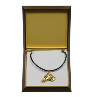 Azawakh - Hundehalsband in Geschenkbox, vergoldeter Anhänger für Hundefans, auffälliger Schmuck von Art-Dog