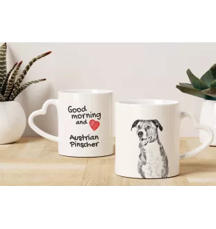 Österreichischer Pinscher - Tasse mit Hund, entzückende Tasse mit herzförmigem Henkel, universelles Geschenk der Marke Art-Dog