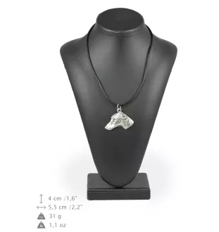 Azawakh - Hundehalsband in Geschenkbox, versilbertes Medaillon für Hundefans, markanter Anhänger der Marke Art-Dog