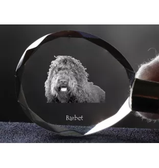 Barbet, French Water Dog - pendant with a photo of a dog, crystal key ring in a gift box, a unique gift by Art-Dog