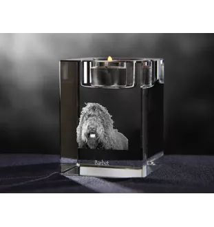 Barbet świecznik kryształowy z psem Art-Dog