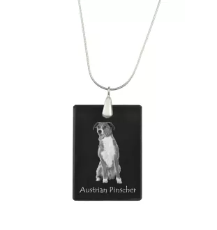 Austrian Pinscher, Österreichischer Pinscher - Crystal pendant with dog, silver necklace with photo, personalised pendant by Art-Dog brand