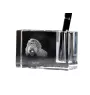 Barbet, French Water Dog - Pen stand, crystal organiser with dog photo, unique desk decoration by Art-Dog brand