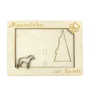 Azawakh - Fotorahmen, gravierter Holzrahmen, ein schönes Gadget für den Hundeliebhaber von Art-Dog