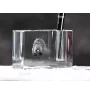 Barbet, Französischer Wasserhund - Stifthalter, Kristallorganizer mit Hundefoto, einzigartige Schreibtischdekoration der Marke Art-Dog