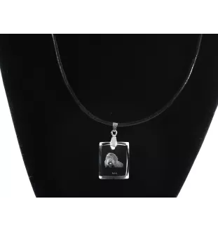 Barbet, French Water Dog - Crystal dog pendant, photo necklace, unique jewellery by Art-Dog
