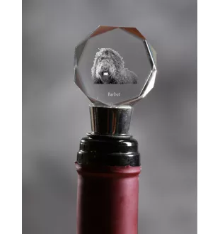 Barbet, French Water Dog - Bottle stopper, crystal wine stopper with photo, personalised gift for bartender by Art-Dog brand