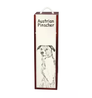 Pinscher autrichien - boîte à vin avec chien, boîte à alcool avec graphisme, boîte cadeau personnalisée de la marque Art-Dog