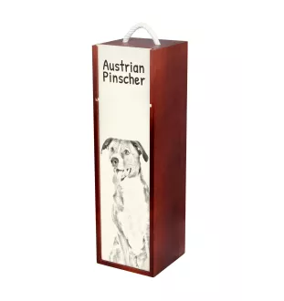 Österreichischer Pinscher - Weinbox mit Hund, Alkoholbox mit Grafik, personalisierte Geschenkbox der Marke Art-Dog