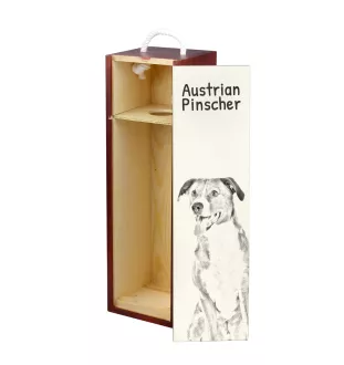 Österreichischer Pinscher - Weinbox mit Hund, Alkoholbox mit Grafik, personalisierte Geschenkbox der Marke Art-Dog