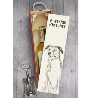 Österreichischer Pinscher - Weinbox mit Hund, Alkoholbox mit Grafik, personalisierte Geschenkbox der Marke Art-Dog