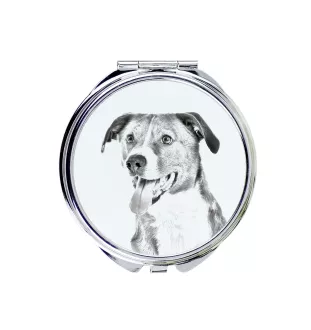 Österreichischer Pinscher - Taschenspiegel mit Hund, personalisierter Taschenspiegel, kompakter Spiegel mit Art-Dog-Logo