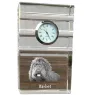 Barbet - une horloge en verre avec une photo, une photo de chien dans un cristal, une horloge de bureau personnalisée de la marque Art-Dog
