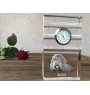 Barbet, Französischer Wasserhund - Glasuhr mit Foto, Foto eines Hundes im Kristall, personalisierte Tischuhr für das Büro der Marke Art-Dog