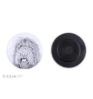 Barbet, French Water Dog - magnet with a dog's pupil, exceptionally light, strong magnet, handmade product by the Art-Dog brand