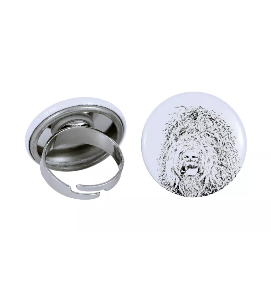 Barbet, Französischer Wasserhund - Damen Schmuck mit dem Bild eines Hundes, handgefertigtes Produkt, Möglichkeit, Ihr eigenes Foto hinzuzufügen, Marke Art-Dog