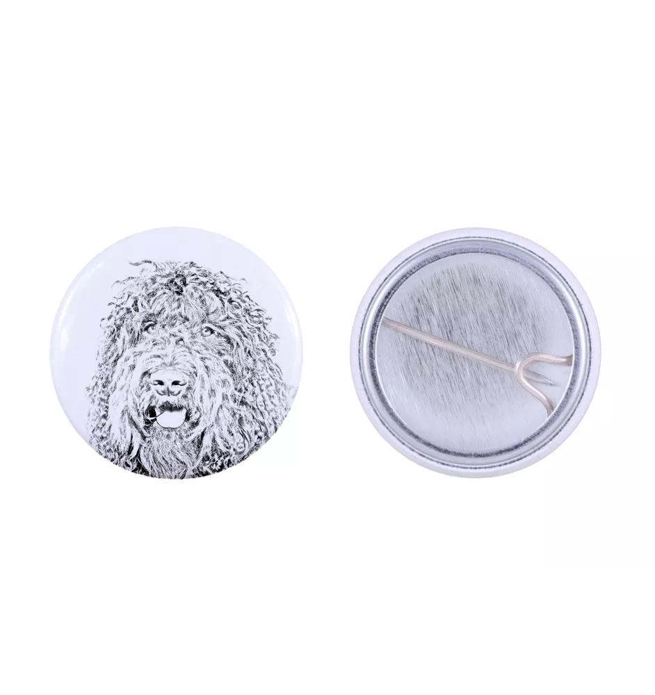 Barbet, French Water Dog - pin with your dog, add your own photo, Art-Dog brand