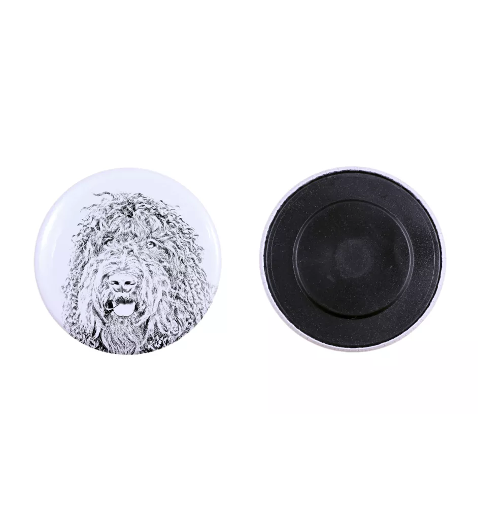 Barbet, French Water Dog - magnet with a dog's pupil, exceptionally light, strong magnet, handmade product by the Art-Dog brand