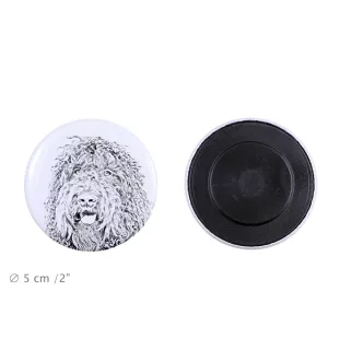 Barbet, French Water Dog - magnet with a dog's pupil, exceptionally light, strong magnet, handmade product by the Art-Dog brand