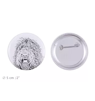 Barbet, French Water Dog - pin with your dog, add your own photo, Art-Dog brand