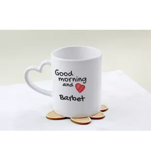 Barbet, French Water Dog - cup with a dog, adorable cup with a heart-shaped handle, universal gift from the Art-Dog brand