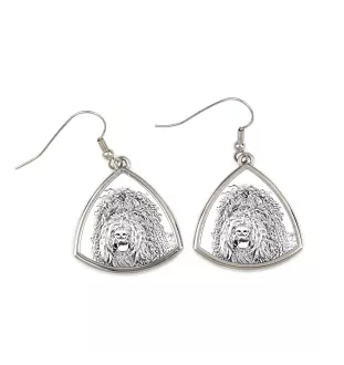 Barbet, French Water Dog - dog earrings, hanging earrings with a picture, personalized jewelry with Art-Dog brand print