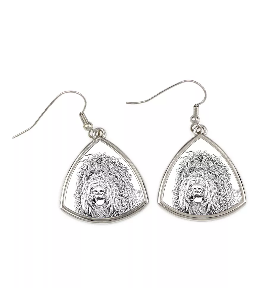 Barbet - boucles d'oreilles avec chien, boucles d'oreilles pendantes avec photo, bijoux personnalisés avec impression de la marque Art-Dog