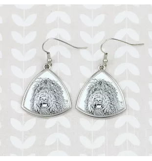 Barbet, French Water Dog - dog earrings, hanging earrings with a picture, personalized jewelry with Art-Dog brand print