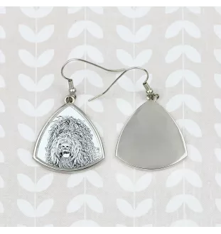 Barbet, French Water Dog - dog earrings, hanging earrings with a picture, personalized jewelry with Art-Dog brand print