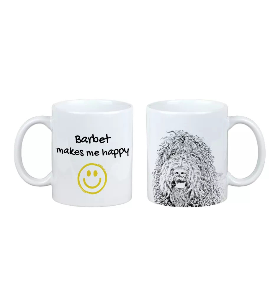 Barbet, Französischer Wasserhund - Tasse mit Hund, fröhliche Tasse für Hundeliebhaber, personalisiertes Geschenk der Marke Art-Dog