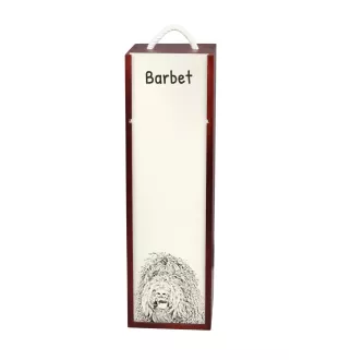 Barbet, French Water Dog - wine box with a dog, alcohol box with graphics, personalized gift box from the Art-Dog brand