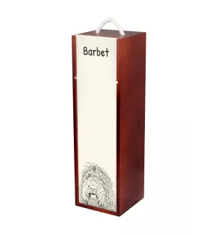 Barbet, French Water Dog - wine box with a dog, alcohol box with graphics, personalized gift box from the Art-Dog brand
