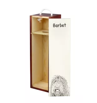 Barbet, French Water Dog - wine box with a dog, alcohol box with graphics, personalized gift box from the Art-Dog brand