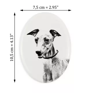 Azawakh, Tuareg Sloughi - commemorative plaque with a photo of a dog, tombstone with a print, personalized oval plaque from the Art-Dog brand
