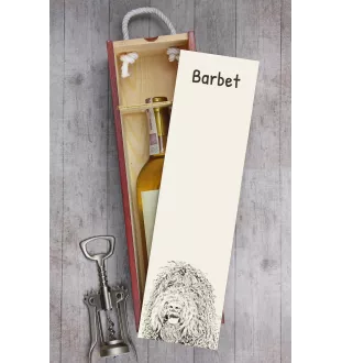 Barbet, French Water Dog - wine box with a dog, alcohol box with graphics, personalized gift box from the Art-Dog brand