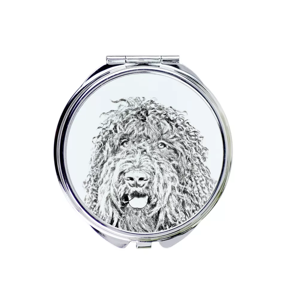 Barbet - miroir de poche avec chien, miroir personnalisé pour sac à main, miroir compact avec impression de la marque Art-Dog