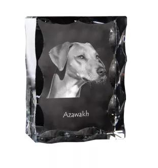 Azawakh, Tuareg Sloughi - crystal with a picture of a dog, glass statuette with a picture, unique frame with a picture from Art-Dog brand