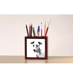 Azawakh, Tuareg Sloughi - pen holder with a dog, desk organizer with a print, personalized desk decoration from the Art-Dog brand.
