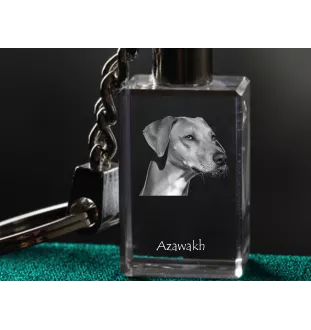Azawakh, Tuareg Sloughi - Crystal key ring with dog photo, illuminated key ring, unique gift by Art-Dog brand