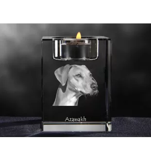 Azawakh, Tuareg Sloughi - Candle holder with dog photo, crystal tealight holder, personalised gift by Art-Dog brand