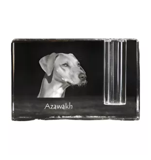 Azawakh - Stifthalter, Kristallorganizer mit Hundefoto, einzigartige Schreibtischdekoration der Marke Art-Dog