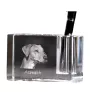 Azawakh - Stifthalter, Kristallorganizer mit Hundefoto, einzigartige Schreibtischdekoration der Marke Art-Dog